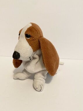 Vintage Applause Hush Puppies Basset Hound Dog 7" Plush Beanie Brown White